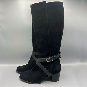 Duo Easton Knee High Boots in Black Suede